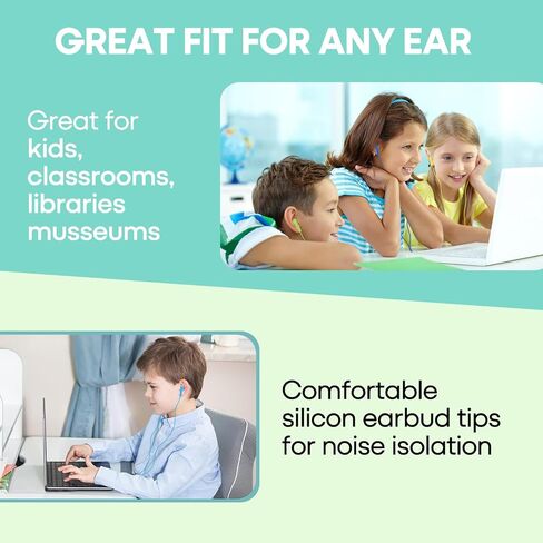 30 Pack Kids Earbuds Bulk for Classroom School Students Children Toddler Teens Boys Girls,Individually Bagged(HTC003,Mixed Colors) in Kuwait