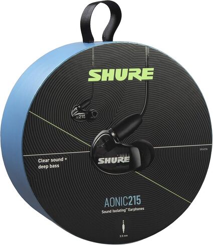 Shure Aonic 215 Wired Sound Isolating Earbuds, Black & RMCE-UNI Universal Communication Cable for Detachable SE Earphones in Saudi Arabia