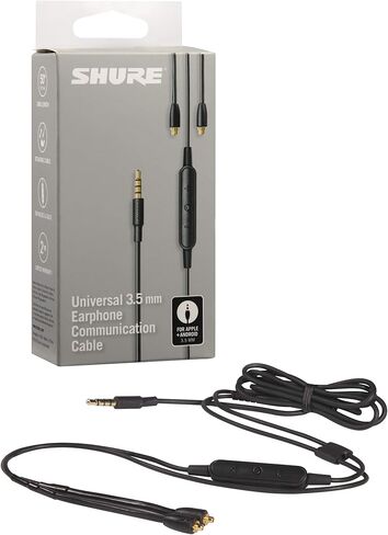 Shure Aonic 215 Wired Sound Isolating Earbuds, Black & RMCE-UNI Universal Communication Cable for Detachable SE Earphones in Saudi Arabia