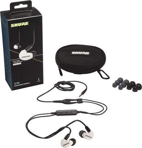Shure Aonic 215 Wired Sound Isolating Earbuds, Black & RMCE-UNI Universal Communication Cable for Detachable SE Earphones in Saudi Arabia