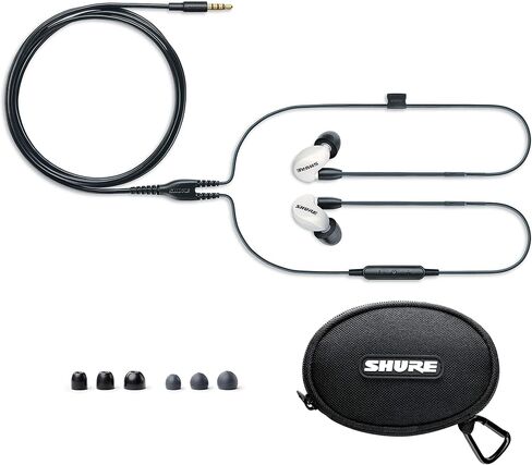 Shure Aonic 215 Wired Sound Isolating Earbuds, Black & RMCE-UNI Universal Communication Cable for Detachable SE Earphones in Saudi Arabia