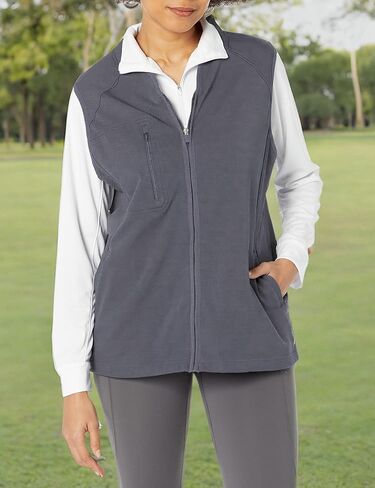 WonderWink Wink Knits Women's Fleece Full Zip Vest, Navy, XL in Saudi Arabia