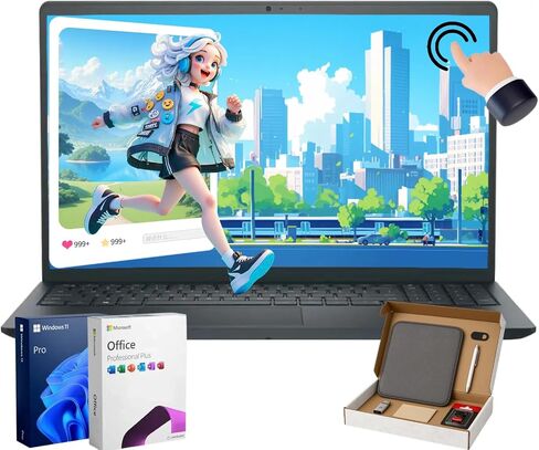 Dell Inspiron 15 Touchscreen Captop-Windows 11 Pro & Offfice Lifetime ، Intel 10-Core I5-1334U (حتى 4.6 جيجا هرتز) ، 15.6 " in Kuwait