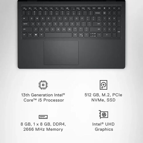 Dell Inspiron 15 Touchscreen Captop-Windows 11 Pro & Offfice Lifetime ، Intel 10-Core I5-1334U (حتى 4.6 جيجا هرتز) ، 15.6 " in Kuwait