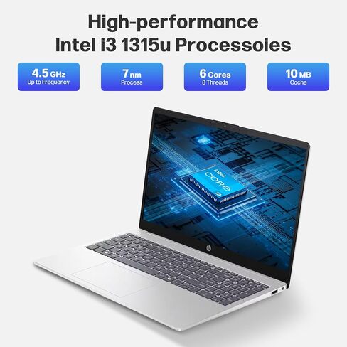 HP 2025 NEW 15.6 "HD Touchscreen Laptop ، Intel I3-1315U ، 32GB RAM ، 1TB SSD + 256GB SSD ، AI COPILOT ، Office LifeTime ، حزمة مع محطة الإرساء و HDMI ، للأعمال والطالب ، Windows 11 Pro in Kuwait