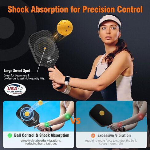 Pickleball Paddles, Pickleball Set of 4 Premium Wood Pickleball Paddles, 4-40 Holes Pickleball Balls, 4 Cooling Towels & Carry Bag, Pickleball Rackets with Ergonomic Cushion Grip in Saudi Arabia
