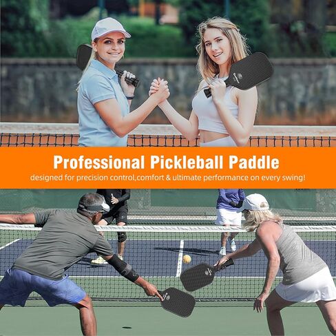 Pickleball Paddles, Pickleball Set of 4 Premium Wood Pickleball Paddles, 4-40 Holes Pickleball Balls, 4 Cooling Towels & Carry Bag, Pickleball Rackets with Ergonomic Cushion Grip in Saudi Arabia