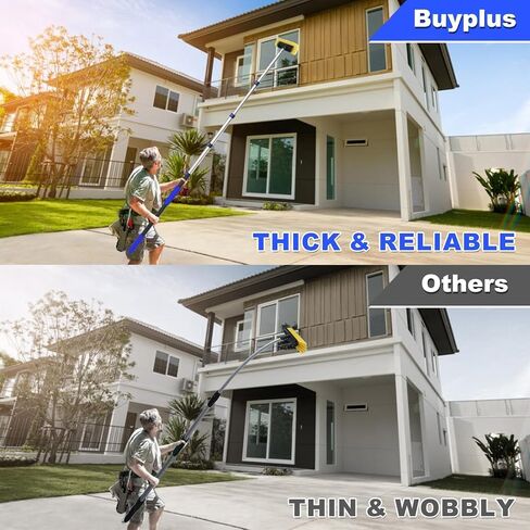 Buyplus 12FT فرشاة غسيل السيارات تلسكوبية مع مرفق خرطوم، فرشاة تنظيف RV بمقبض طويل، فرشاة سيارة ناعمة مع عمود تمديد للشاحنة، RV، القارب، انحياز المنزل، الألواح الشمسية in Kuwait