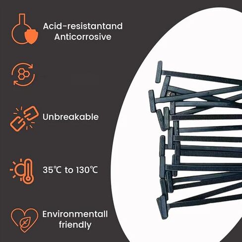 Nylon Universal Cable Tie Buckle Heavy Duty Self-Locking Zip Ties Holder with Pin & Button for Car Daily Repair (Black-100pcs) in Kuwait