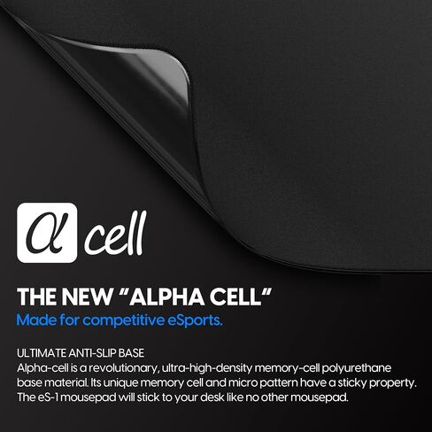 Pulsar - eS1 Esports Professional Level Gaming Mouse Pad 4mm Thickness Anti-Slip Base Anti-Fray Precision Stitching Medium to high Glide Speed 19.3in x 16.5in (XL, Black) in Saudi Arabia