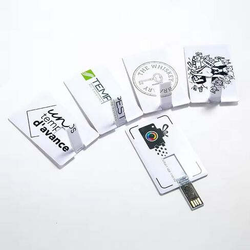 Custom Credit Card USB Flash Drive, 50 Pack Personalized USB Data Storage Device for Corporate Gifts, Bulk Order Available (128MB,with Gift Box) in Kuwait