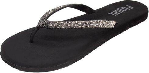 FLOJOS Women's Spark Flip-Flop, Black, 11 Medium US in Saudi Arabia