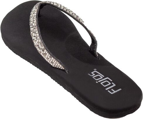 FLOJOS Women's Spark Flip-Flop, Black, 11 Medium US in Saudi Arabia