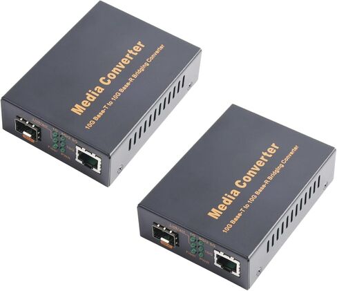 10G SFP Media Converter - 1 SFP to 1 RJ45 Transceiver, 10Gbps Fiber Optic Switch with 10KM/20KM/40KM LC SFP Module (2PCS) in Kuwait