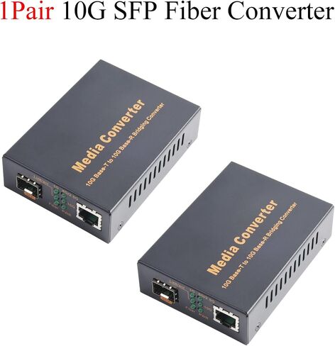 10G SFP Media Converter - 1 SFP to 1 RJ45 Transceiver, 10Gbps Fiber Optic Switch with 10KM/20KM/40KM LC SFP Module (2PCS) in Kuwait