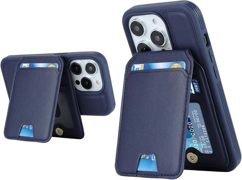 for iPhone 15 Pro case with Credit Card Holder mag Safe, for iPhone 15 Pro Phone Leather Case Wallet for Women Compatible mag Safe Wallet Detachable 2-in-1 for Men-Blue in Kuwait