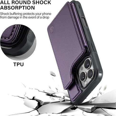 لـ iPhone 16 Pro Max Case Wallet مع حامل البطاقة ، Wallet Case for iPhone 16 Pro Max ، حظر RFID ، غلاف هاتف Retro Pu Leather Recover in Kuwait