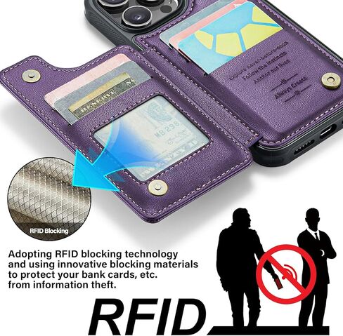 لـ iPhone 16 Pro Max Case Wallet مع حامل البطاقة ، Wallet Case for iPhone 16 Pro Max ، حظر RFID ، غلاف هاتف Retro Pu Leather Recover in Kuwait