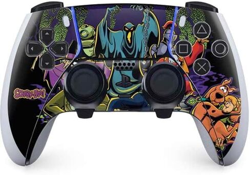 Skinit Decal Gaming Skin Compatible with PS5 DualSense Edge Pro Controller - Officially Licensed Scooby Doo vs Monsters Design in Saudi Arabia