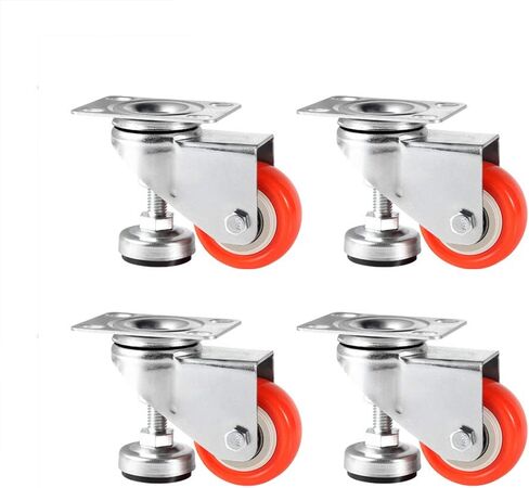 Skelang 4 قطع 2 بوصة عجلة تسوية قابلة للتعديل، عجلات قدم التسوية، عجلات عجلات لوحة دوارة، تركيب لمعدات الصناعة، الدمى، منضدة العمل، أرفف الكتب، سعة الحمولة الإجمالية 330 رطل in Kuwait