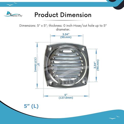 MARINE CITY 304 Grade Stainless Steel Polished Thru Vent 4 Inches for Marines – Boats – Ships – Yachts – Kayaks (Pack of 1) in Saudi Arabia