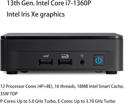 Intel NUC 13 Arena Canyon Mini PC NUC13ANHi7 Mini Desktop Computer/HTPC 13th Gen. Intel Core i7-1360P,12 Cores(4P+8E), 16 Threads,WiFi 6, Bluetooth 5.3,Windows 11 Pro(16GB DDR4 RAM,1TB PCIe SSD) in Kuwait