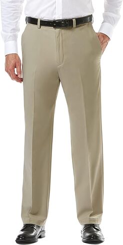 Haggar Men's Cool 18 Pro Classic Fit Flat Front Pant-Regular and Big & Tall Sizes, White, 36W x 31L in Saudi Arabia