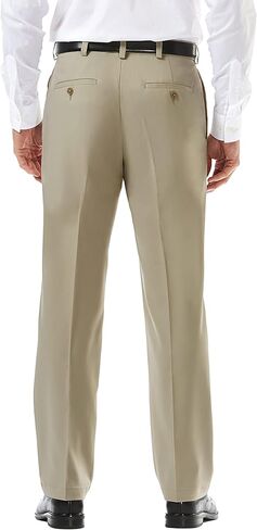 Haggar Men's Cool 18 Pro Classic Fit Flat Front Pant-Regular and Big & Tall Sizes, White, 36W x 31L in Saudi Arabia