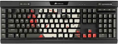 Skinit Decal Skin Compatible with K95 RGB Platinum Mechanical Gaming Keyboard - Officially Licensed Warner Bros Jason Voorhees Mask Design in Saudi Arabia