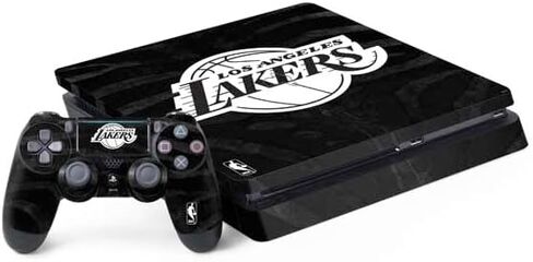 Skinit Decal Gaming Skin Compatible with PS4 Slim Bundle - Officially Licensed NBA Los Angeles Lakers Canvas Design in Saudi Arabia