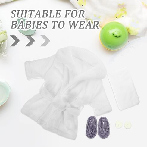 1 مجموعة من ملابس الفوتوغرافي حديثي الولادة 6pcs بروتوب حمام المناشف ملابس النعال النظارات in Kuwait