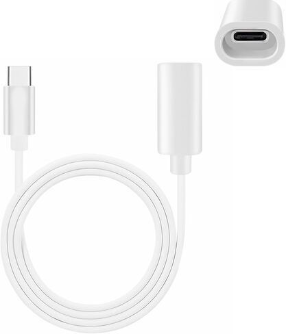 3.3 قدم تمديد كابل USB-C ، النوع C من الذكور إلى الإناث من الحبل الإناث للكاميرا الداخلية لعموم (2024 إصدار) ، شاحن Magsafe ، متوافق مع iPhone 16/15 White (3.3 قدم) in Kuwait