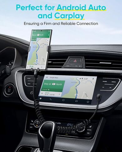 SUNGUY Right Angle Coiled USB C Cable [1FT-2.6FT], 60W USB C to USB C Cable for Android Auto, Carplay, iPhone16/15 Pro Max Plus, Tesla Model Y, Galaxy S25 S24 S23, Google Pixel in Saudi Arabia