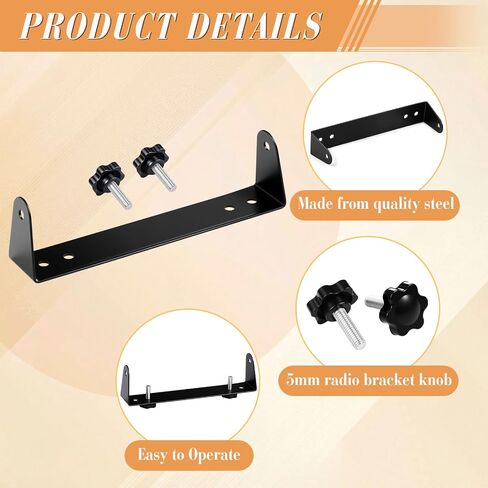 Zonon 1 Set Radio Replacement Mounting Bracket Compatible with Cobra 29 or Uniden 78 CB Radio with 2pcs 5mm Bracket Knobs in Saudi Arabia