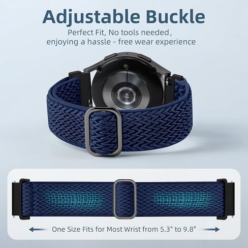 Geak 5 Pack Stretcy Bands متوافقة مع Samsung Galaxy Watch 7 6 5 4 Fe Band 40mm 44mm 45mm-Watch 6 4 Classic 42mm 46mm 43mm 47mm-Active 2 ، 20mm قابلة للتعديل مرنة نايلون سبورت سوار النساء الرجال الرجال in Kuwait