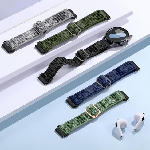 Geak 5 Pack Stretcy Bands متوافقة مع Samsung Galaxy Watch 7 6 5 4 Fe Band 40mm 44mm 45mm-Watch 6 4 Classic 42mm 46mm 43mm 47mm-Active 2 ، 20mm قابلة للتعديل مرنة نايلون سبورت سوار النساء الرجال الرجال in Kuwait