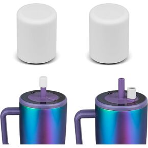 TERPINK 2 Pack Magnetic Straw Caps Compatible with BrüMate All Era and Resa Tumblers, Silicone Straw Caps Toppers Compatible with Brumate Accessories, Straw Covers Protectors BPA Free (Black)