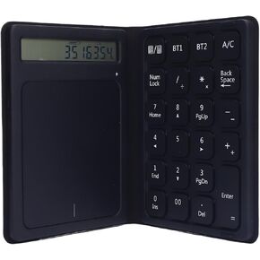Yunseity Bluetooth Number Pad, 3 in 1 Foldable Wireless Numeric Keypad with Display Calculator and Touchpad, 23 Keys Portable Financial Accounting Numpad for Laptops Desktops PC