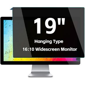19 Inches Hanging Type Computer Privacy Screen Protector, Anti Scratch Removable Anti Spy Acrylic Privacy Shield, Block Blue Light Glare Privacy Filter, 16:10 Widescreen Desktop Monitor
