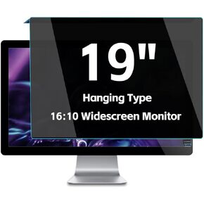 Hanging Privacy Screen for Computer Monitor 19 Inch, Eye Protection Anti-Blue Light & Glare, Acrylic Hanging Type Removable Anti-Spy Monitor Privacy Screen Filter, 16:10 Widescreen Monitor