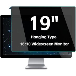 Acrylic Hanging 19 Inches Monitor Computer Privacy Screen Filter, Eye Protection - Anti Glare & Blue Light Filter, Removable and Easy Installation, 16:10 Widescreen Desktop Monitor