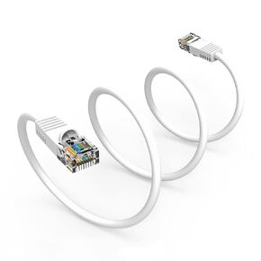 3Ft Cat5E UTP Ethernet Network Booted Cable White