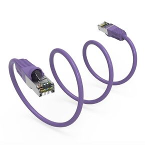 200Ft Cat5E Shielded (FTP) Ethernet Network Booted Cable Purple