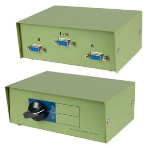 CablesOnline 2-Way A/B DB9 Female Manual Data Switch Box, Metal (SB-022)