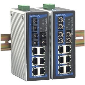 MOXA EDS-309-3M-ST Industrial Ethernet Switch with 6 10/100BaseT(X) Ports, 3 100BaseFX Port, Multi Mode ST