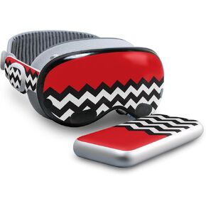 VR Skin Compatible with Apple Vision Pro - Red Chevron - Premium 3M Vinyl Protective Wrap Decal Cover - Easy to Apply | Crafted in The USA by MightySkins