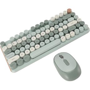 WL Keyboard and Mouse Combo, 2.4G USB Receiver, WL Bluetooth Double Modes Low Noise Keyboard Mouse Set, 82 Keys Keyboard with 1000 DPI 1200 DPI 1600 DPI Adjustable Mouse (Green)
