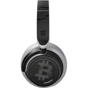 Skinit Skinit Audio Audio Contio متوافق مع سماعات الرأس السطحية - تصميم شعار Bitcoin المصمم في الأصل