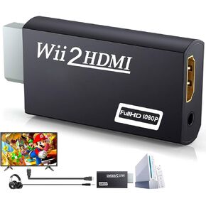 CHS Wii to HDMI Adapter, Supports Wii U, HDTV, Monitor, NTSC 1080p Video Audio Output with 3.5mm Audio Jack