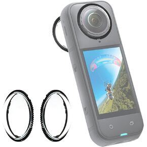 واقي العدسة المتميزة لـ Insta360 x5 ، واقي عدسة زجاجية عالية الشفافية عالية الشفافية لإنستا 360 × 5 ملحقات مضادة للخلع